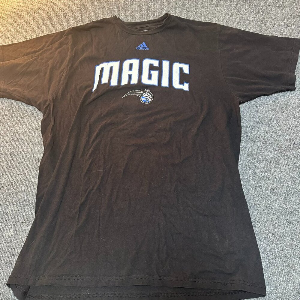 Orlando Magic Adidas T-Shirt Mens Large Black NBA Shirt Tee Jenks #21